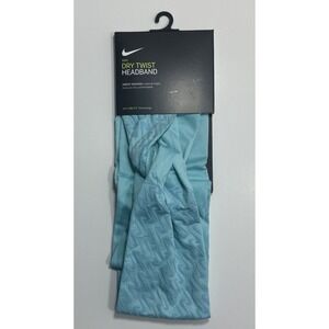 NIKE Wide Dry Twist Dri-Fit Head Tie Men's Women's Headband OSFM Aqua Blue NEW